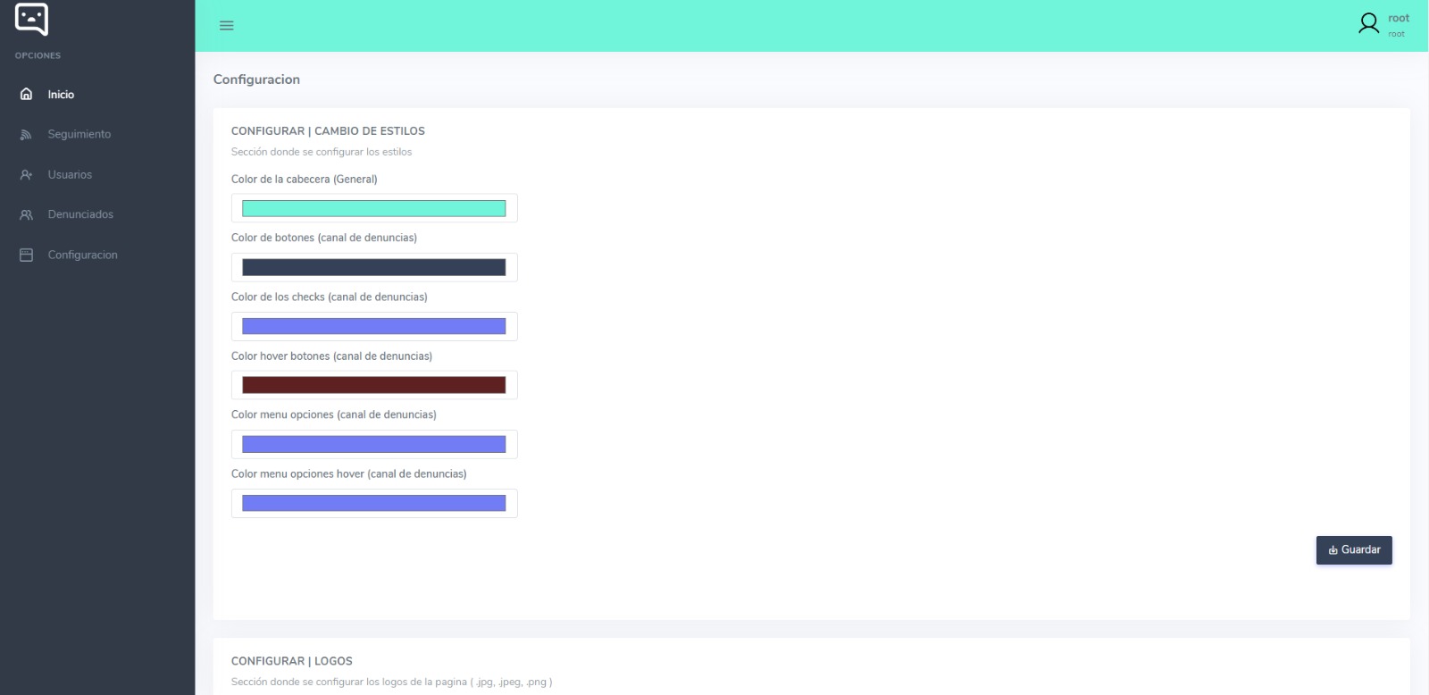 Personalización y adaptación a la web del cliente del formulario de denúncia